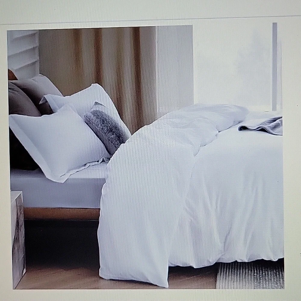 Bedsure bright white 3 piece duvet cover set Queen 90x90